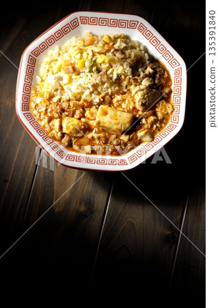 Mapo tofu fried rice with thickened sauce Mapo tofu fried rice with thickened sauce 135391840