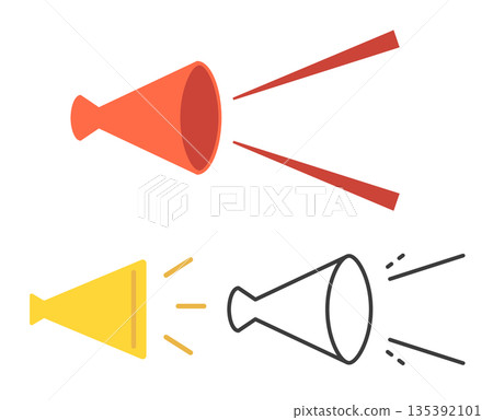 Megaphone icon set Megaphone icon set 135392101