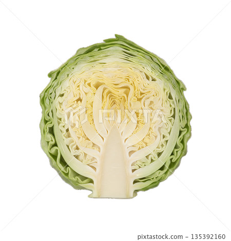 新鮮捲心菜橫切面特寫 135392160