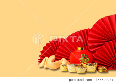 Festive decorations set for Chinese New Year celebration Festive decorations set for Chinese New Year celebration 135392974