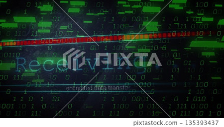 Displaying Receiving text scrolling on UI, with encrypted data transfer, green code blocks, red bar Displaying Receiving text scrolling on UI, with encrypted data transfer, green code blocks, red bar 135393437