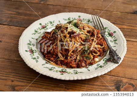 Wild game bolognese pasta 135394013