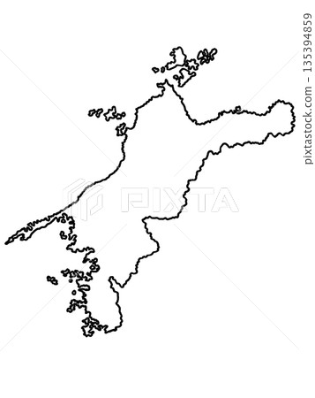 Map of Ehime Prefecture (blank map) 135394859