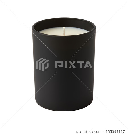 Black matte glass candle 135395117
