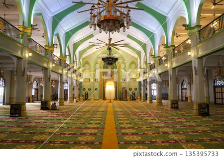 Beautiful interior of a mosque found in the Little India area Beautiful interior of a mosque found in the Little India area 135395733