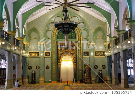 Beautiful interior of a mosque found in the Little India area Beautiful interior of a mosque found in the Little India area 135395734