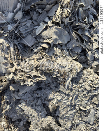 Ashes and flames after the fire Ashes and flames after the fire 135395974