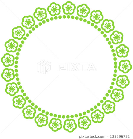 Yellow-green round flower background material illustration Yellow-green round flower background material illustration 135396721
