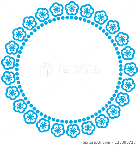 Light blue round flower background material illustration Light blue round flower background material illustration 135396725