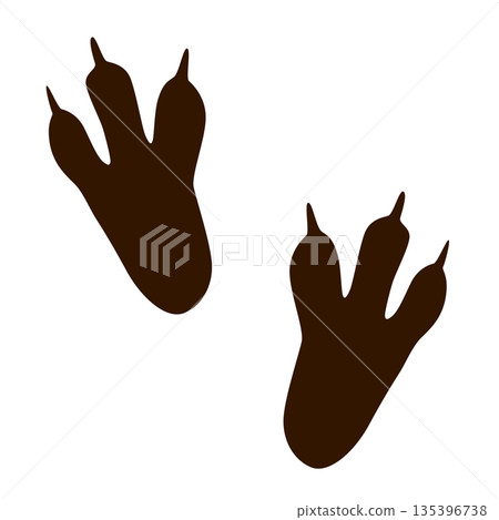 Tyrannosaurus Rex Paw Print Cartoon Illustration Tyrannosaurus Rex Paw Print Cartoon Illustration 135396738