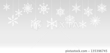 White Snowflakes Panoramic Transparent Background Cartoon Illustration White Snowflakes Panoramic Transparent Background Cartoon Illustration 135396745