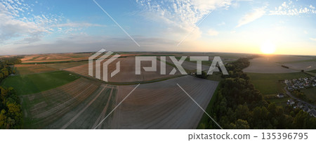 Bergnicourt, Rethel, Ardennes, Grand-Est, France, August, 28th, 2025,A Breathtaking Panoramic View Bergnicourt, Rethel, Ardennes, Grand-Est, France, August, 28th, 2025,A Breathtaking Panoramic View 135396795
