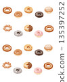Illustration set of various donuts 135397252