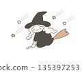 Simple flying witch illustration 135397253