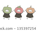 Cute vegetable characters (pale colors) 135397254