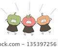 Cute vegetable characters holding hands 135397256