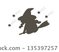 Flying witch silhouette illustration 135397257