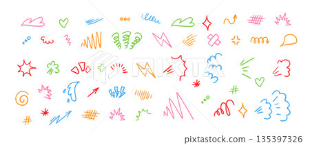 Hand Drawn Anime Emotion Effect Marks 135397326