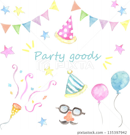 派對用品插圖集向量圖 135397942