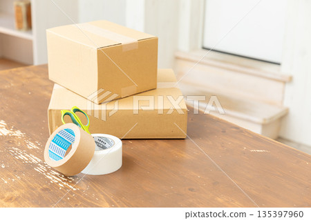 Cardboard and gum tape 135397960