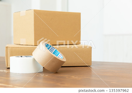 Cardboard and gum tape 135397962
