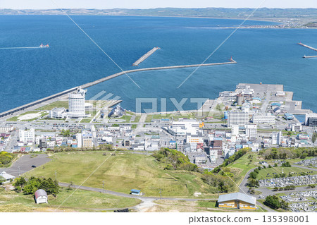 Wakkanai, Hokkaido, Summer Hokkaido, Wakkanai cityscape seen from a hill Wakkanai, Hokkaido, Summer Hokkaido, Wakkanai cityscape seen from a hill 135398001