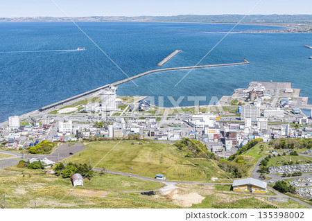 Wakkanai, Hokkaido, Summer Hokkaido, Wakkanai cityscape seen from a hill Wakkanai, Hokkaido, Summer Hokkaido, Wakkanai cityscape seen from a hill 135398002