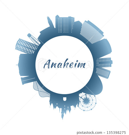 Anaheim skyline with colorful buildings. 135398275