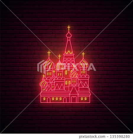 Neon Saint Basil's Cathedral sign.  135398280