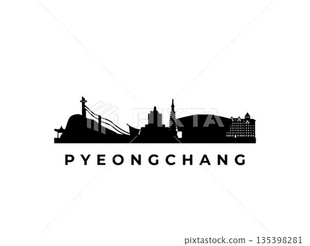 Vector Pyeongchang skyline. Vector Pyeongchang skyline. 135398281