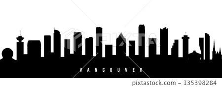 Vector silhouette illustration of Vancouver city urban skyline. 135398284