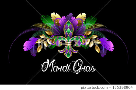 Symmetrical Mardi Gras decoration 135398904