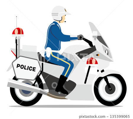 白色摩托車，警察，警察，警務人員，巡邏，鎮壓 135399065