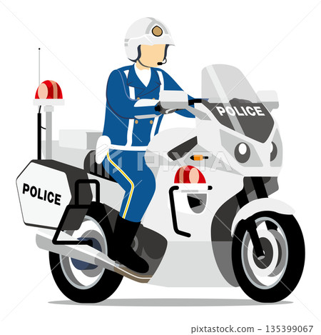 白色摩托車，警察，警察，警務人員，巡邏，鎮壓 135399067