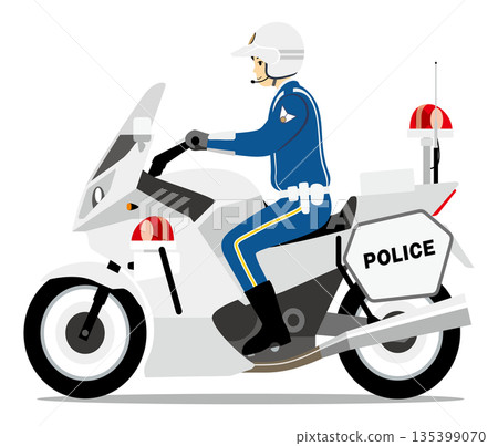 白色摩托車，警察，警察，警務人員，巡邏，鎮壓 135399070