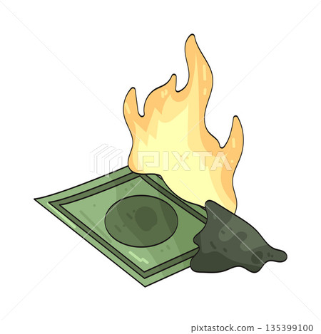 illustration of Cash Burn illustration of Cash Burn 135399100