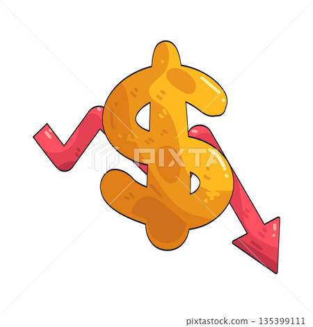 illustration of Dollar Down 135399111