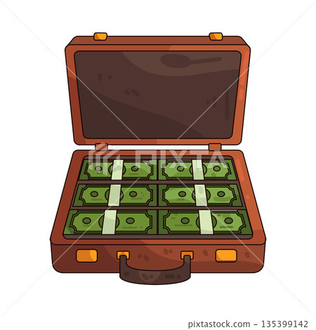 illustration of Suitcase of Money 135399142
