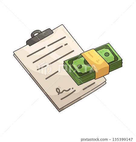 illustration of Contract with Bribe illustration of Contract with Bribe 135399147