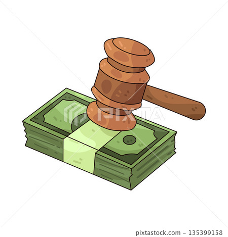 illustration of Gavel with Money illustration of Gavel with Money 135399158