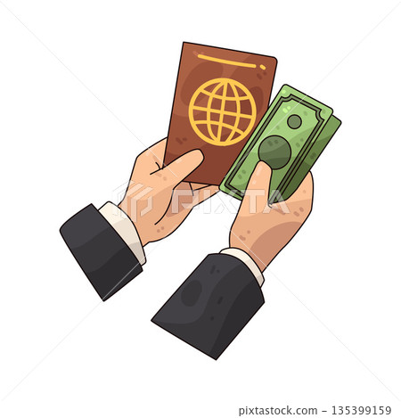 illustration of Passport Bribe illustration of Passport Bribe 135399159