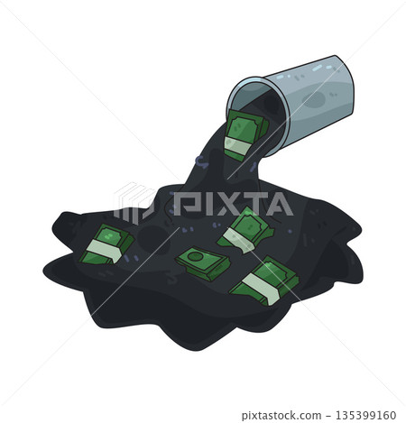 illustration of Dirty Cash Flow 135399160
