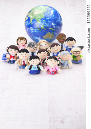People of various races, generations, and occupations and the Earth People of various races, generations, and occupations and the Earth 135399231