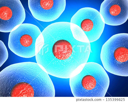 Microscopic view of human cell 135399825