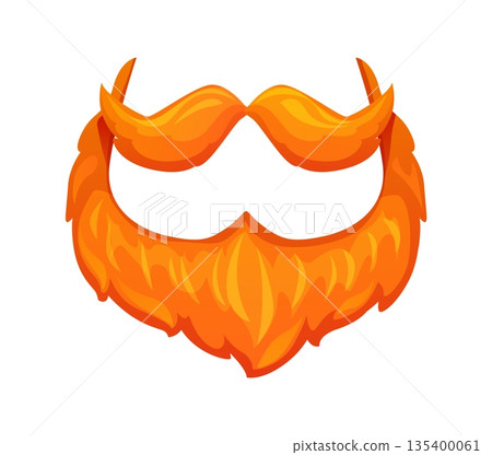 St Patrick's leprechaun beard photo booth frame. Saint Patrick day holiday photobooth vector frame, Irish folk party symbol. Ireland culture festival object or attribute with leprechaun redhead beard 135400061
