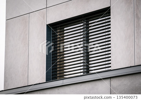 Automatic outside window blinds in a modern private house 135400073