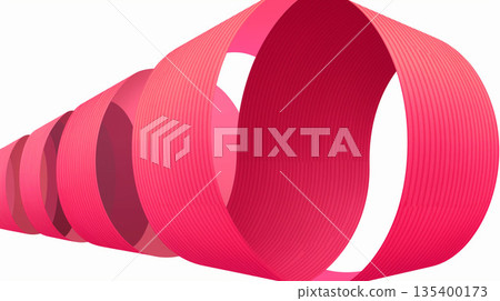 Abstract Pink Ribbons in Circular Design for Breast Cancer Awareness 135400173