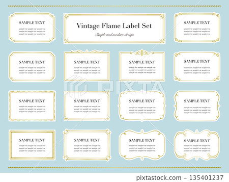 Simple vintage frame label collection Simple vintage frame label collection 135401237
