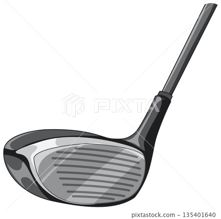 Vector Illustration of a Modern Golf Driver Club Head and Shaft 135401640