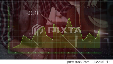 Man in checkered shirt apron marking measurements on plank at workshop, with pencil, graph overlay Man in checkered shirt apron marking measurements on plank at workshop, with pencil, graph overlay 135401918